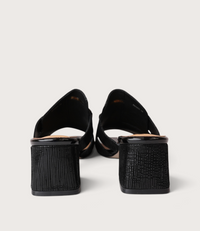 Adder Black Shimmer Leather Heels