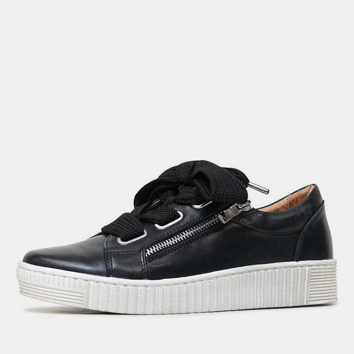 Jovi Black Leather Sneakers - EOS FOOTWEAR | Shouz