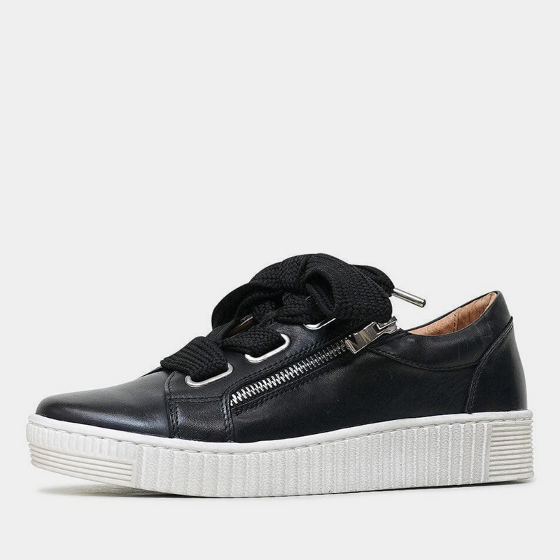 Jovi Black Leather Sneakers