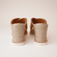 Zelie Champagne Leather Espadrille Wedges