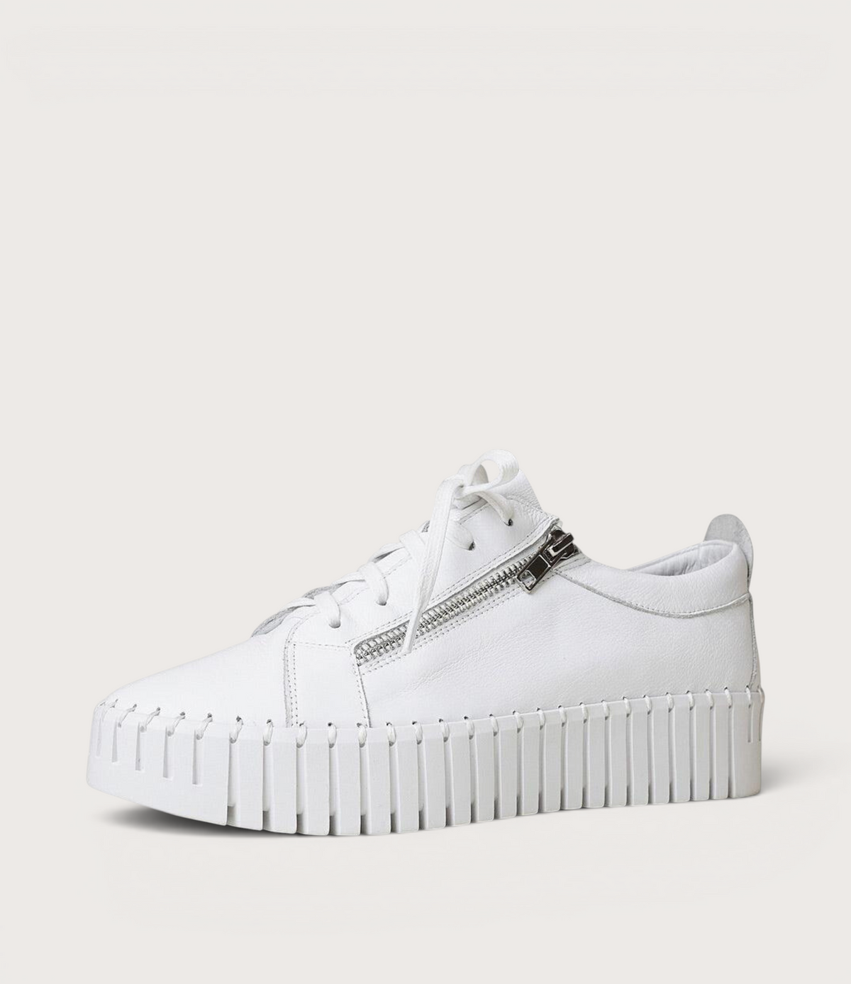 Bump White Leather Sneakers