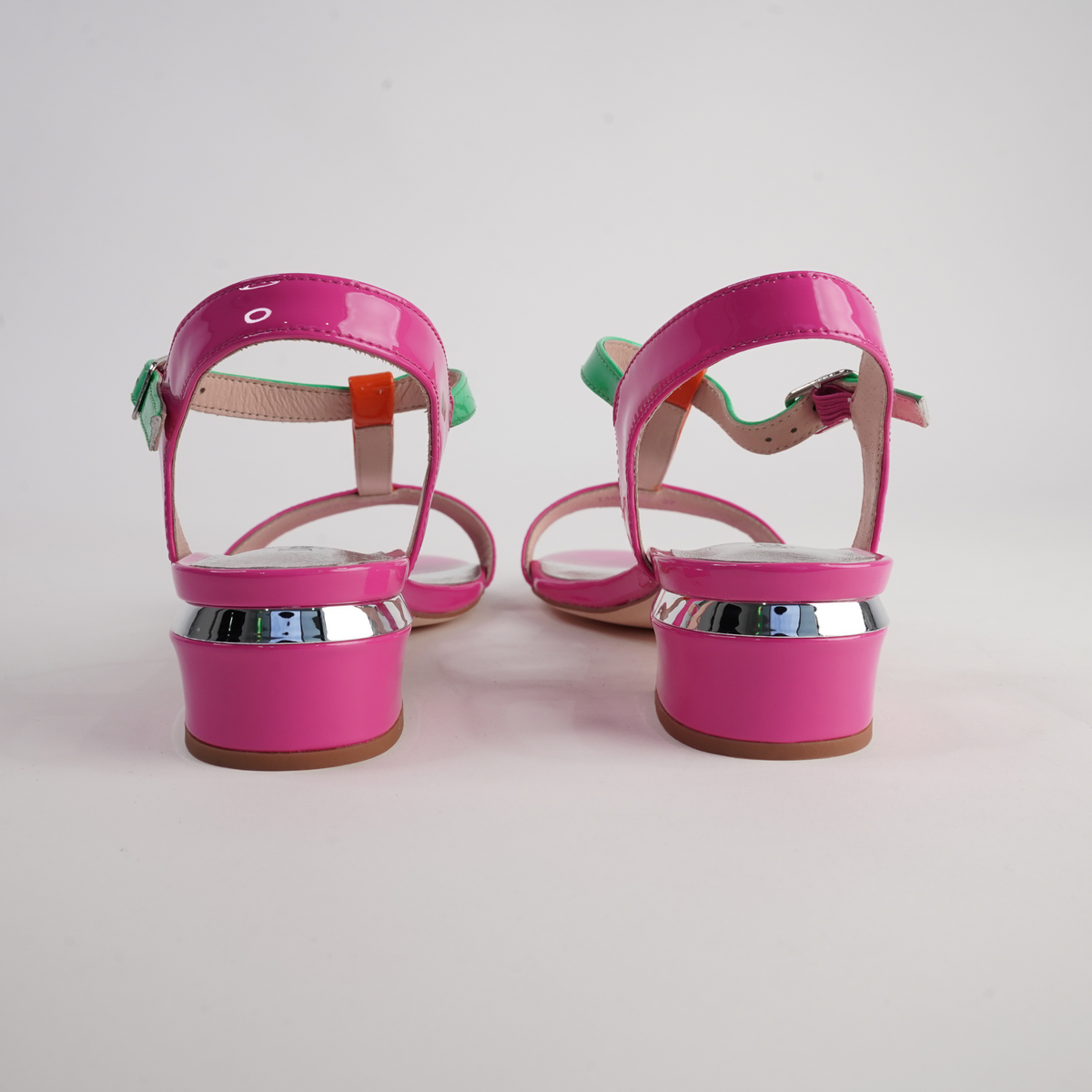 Taner Hot Pink Patent Multi Leather Heels - DJANGO AND JULIETTE | Shouz