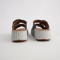 Solena Black Leather Slides