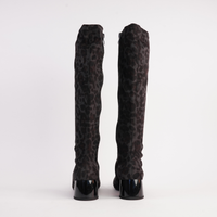 Jinx Charcoal Leopard Knee High Boots