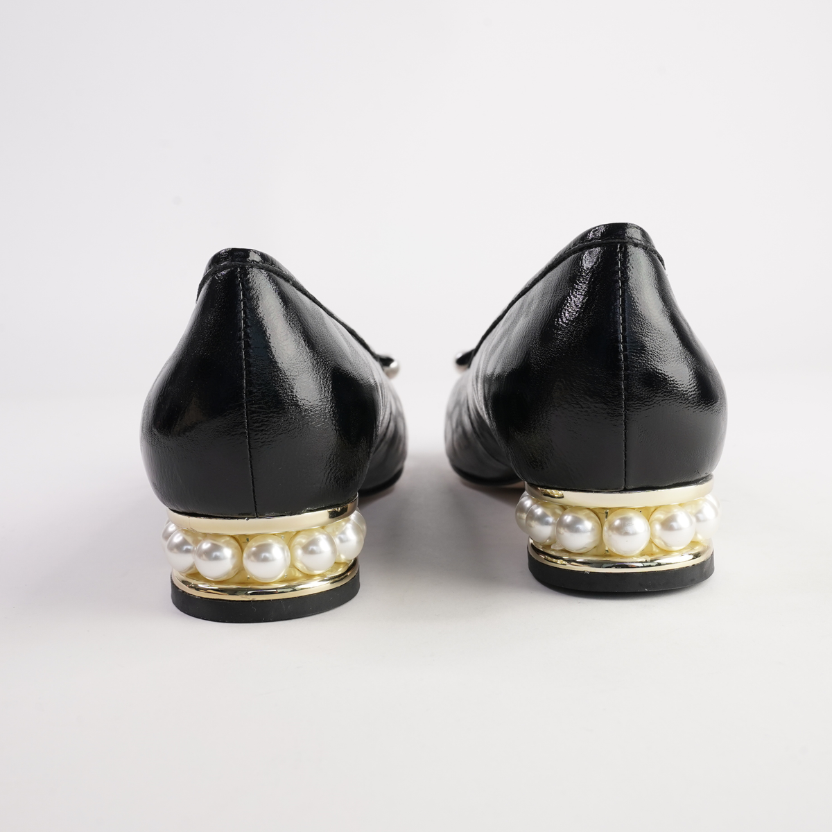 Azzi Black Leather Ballet Flats - BRESLEY | Shouz