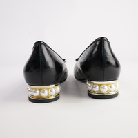 Azzi Black Leather Ballet Flats - BRESLEY | Shouz