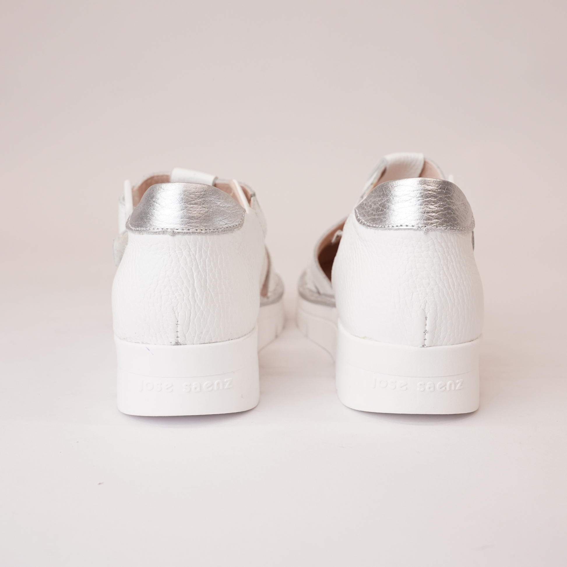 Js-2256 White/ Silver Leather Sandals by Jose Saenz – Shouz Js-2256 White/ Silver Leather Sandals by Jose Saenz – Shouz