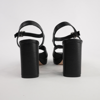 Runaway Black Pebble Leather Heels