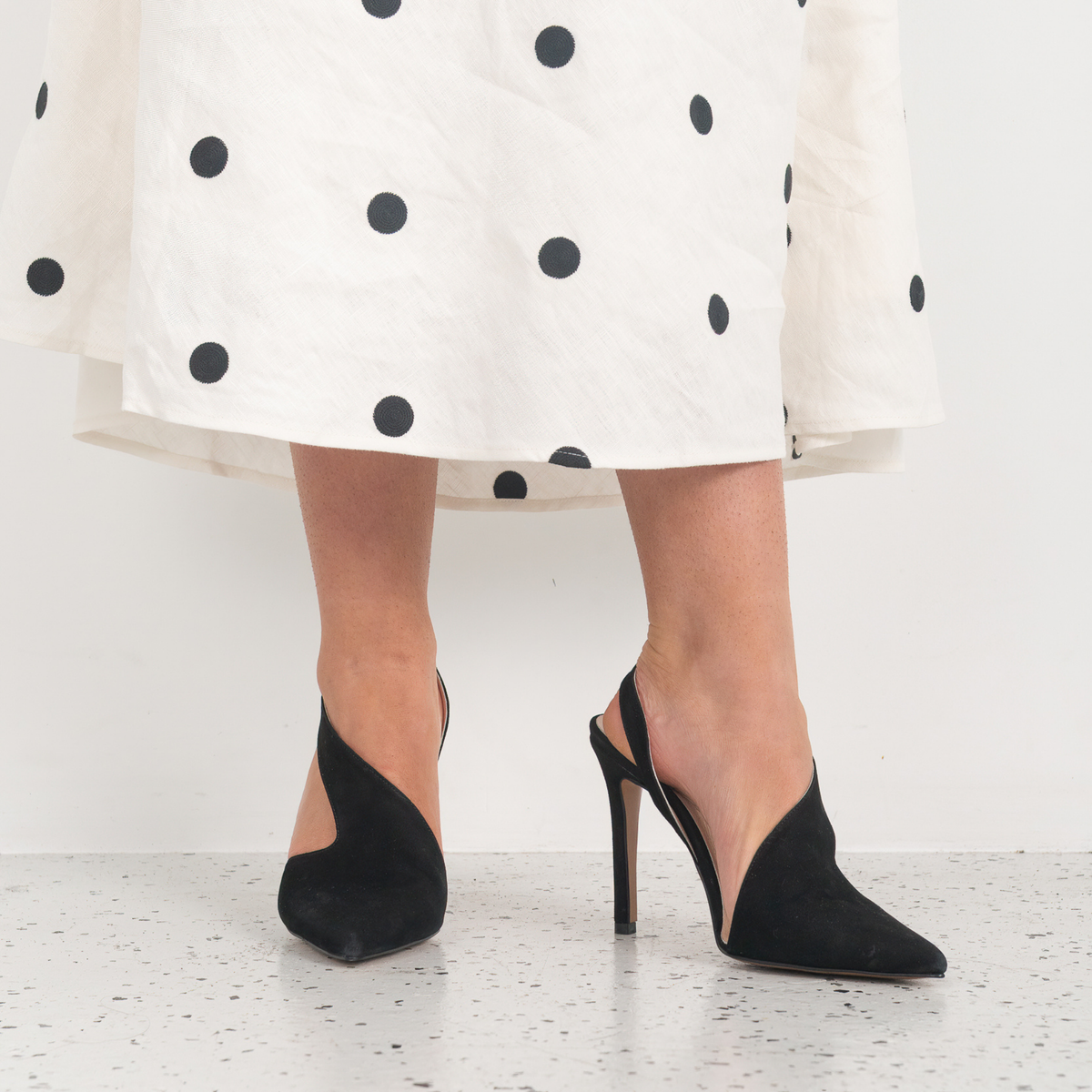 Serena Black Suede Heels - WITH GRACE | Shouz