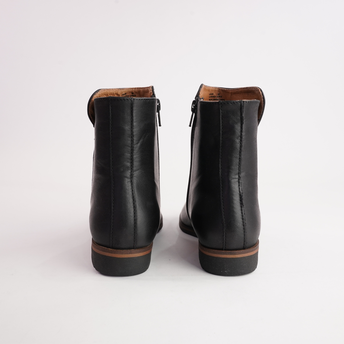 Gaib Black Leather Ankle Boots