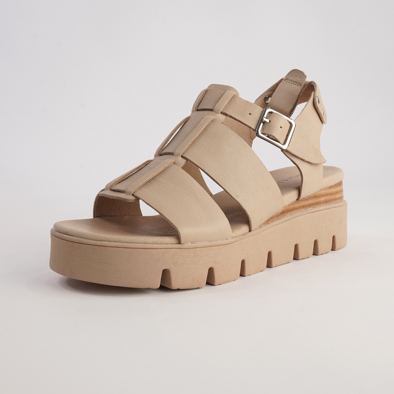 Relie Camel Leather Sandals