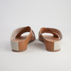 Harli Dark Tan/ Almond Leather Slides