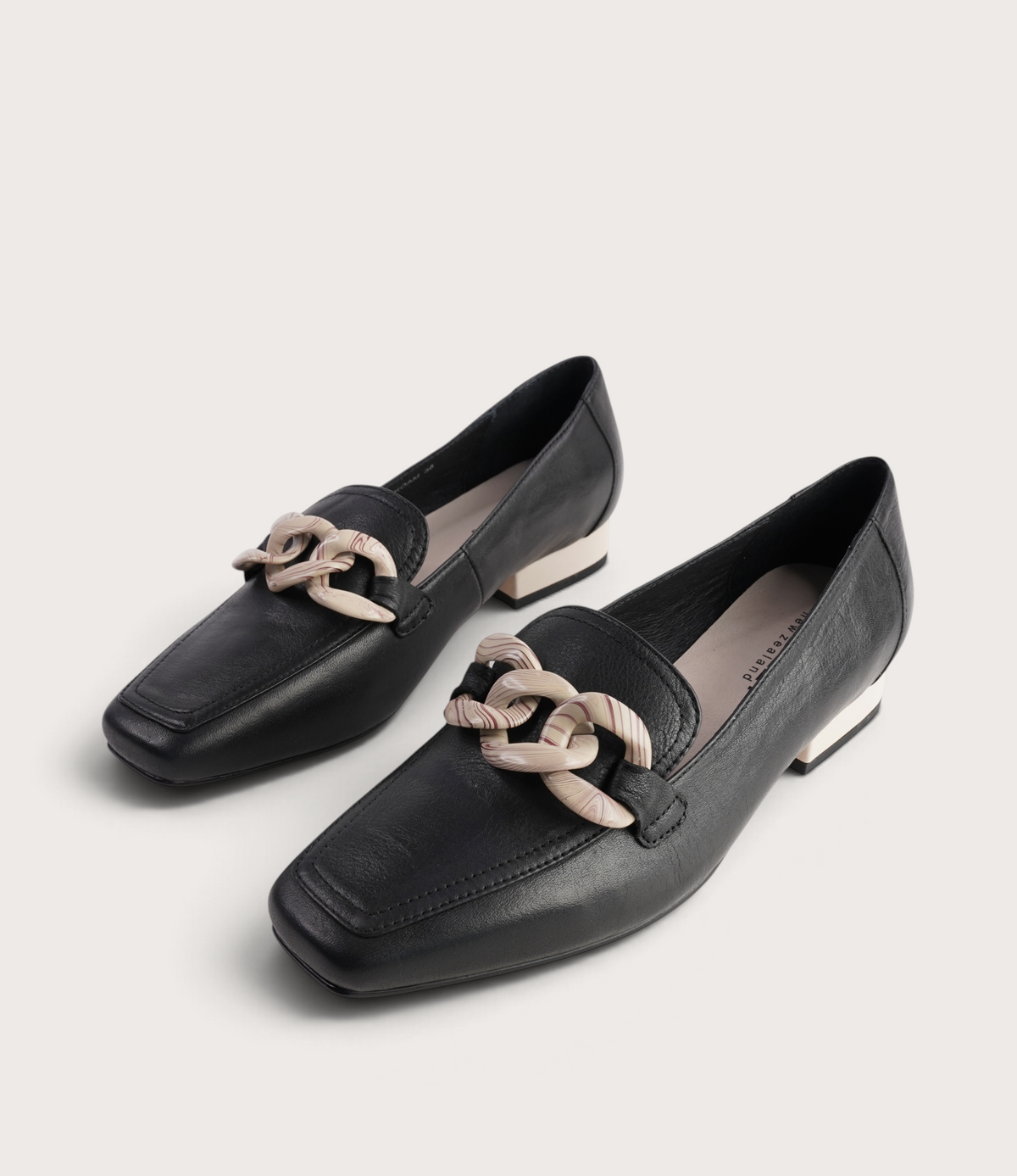 Roam Black/ Bone Leather Loafers - BRESLEY | Shouz