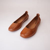 Fenja 01 Camel Leather Ballet Flats