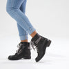 Sanja 18 Black Leather Ankle Boots