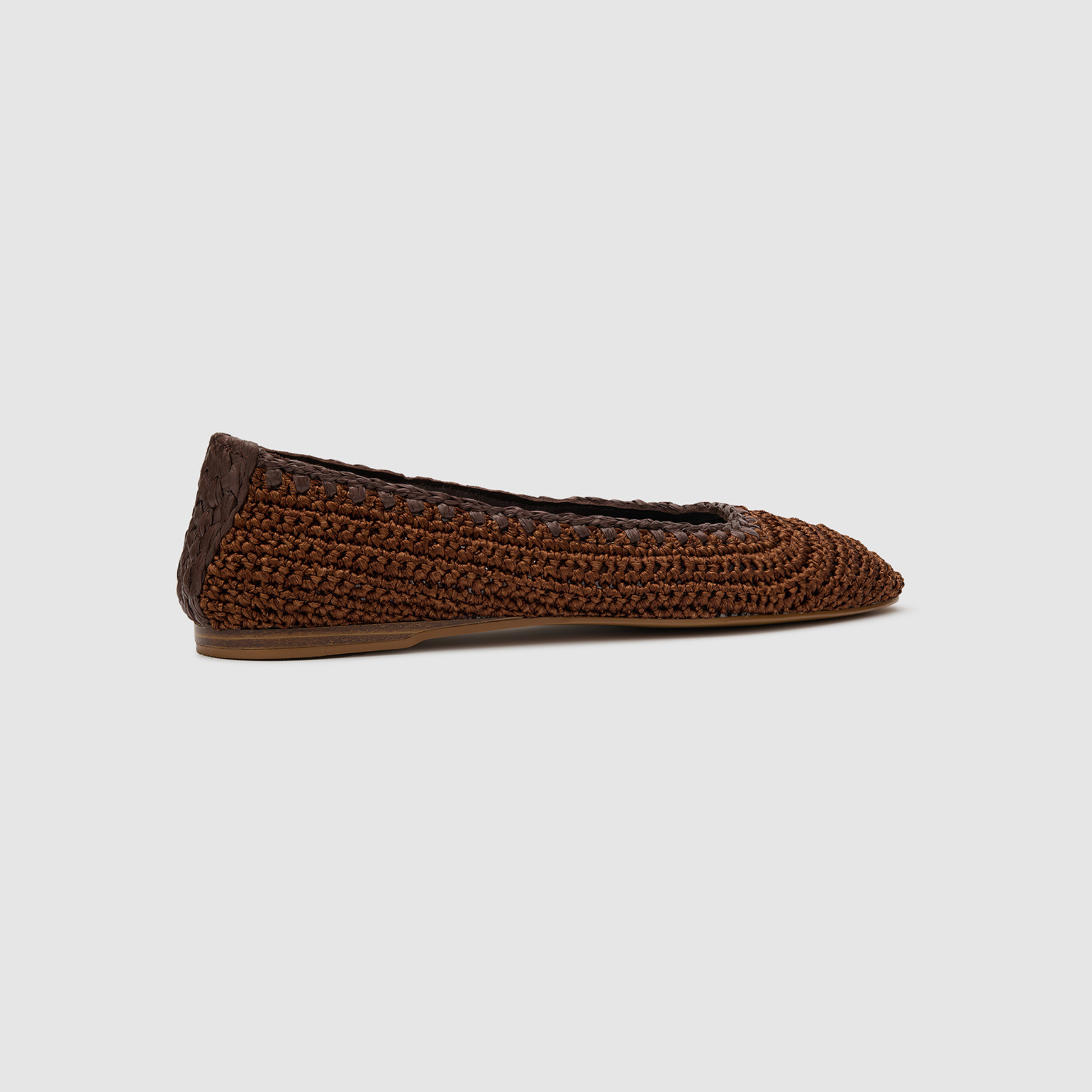 Cleo Choc Crochet Flats