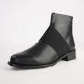 Rollo Black/ Patent Leather Ankle Boots