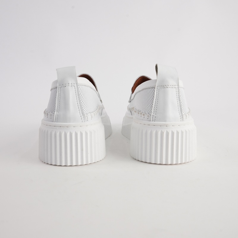 Bobby White Leather Loafers