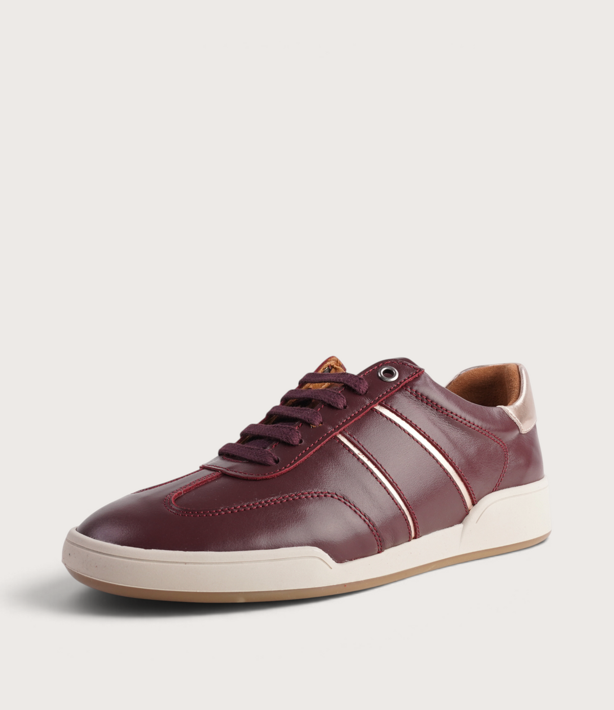 Sage Burgundy Leather Sneakers - SALA | Shouz