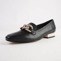 Roam Black/ Bone Leather Loafers - BRESLEY | Shouz