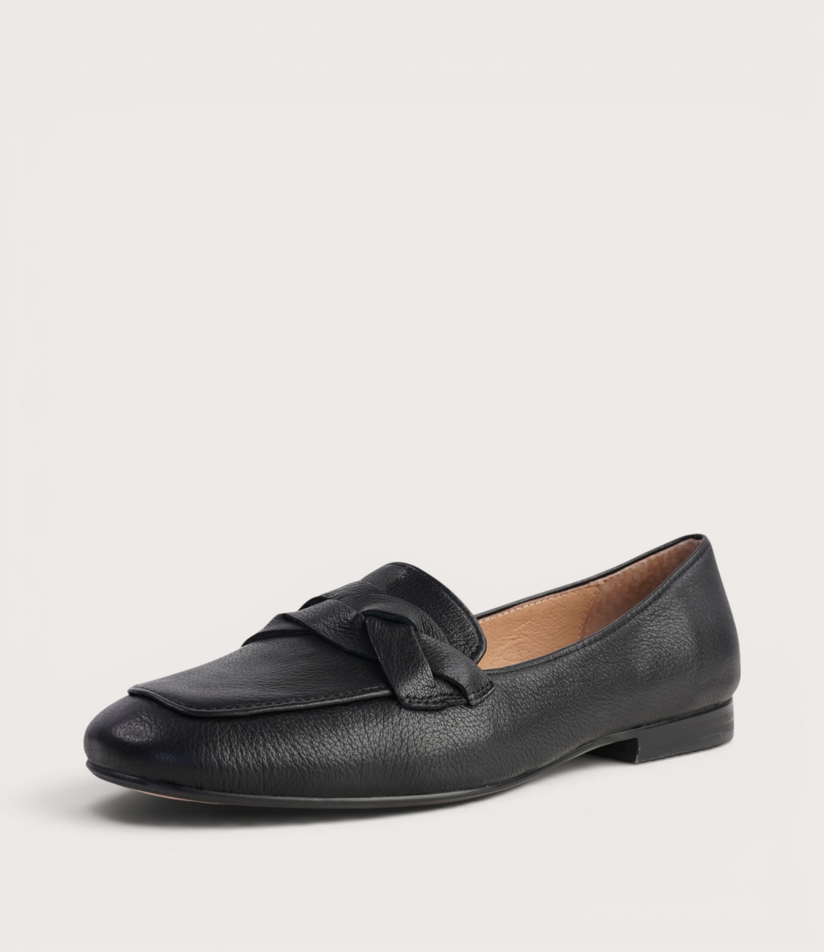 Marcee Black Leather Loafers