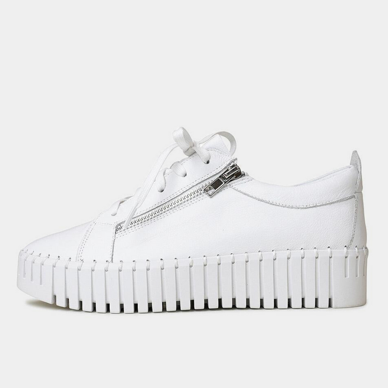 Bump White Leather Sneakers