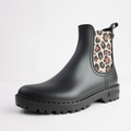 Gaudi Negro/ Leopard Matte Animal Gumboots