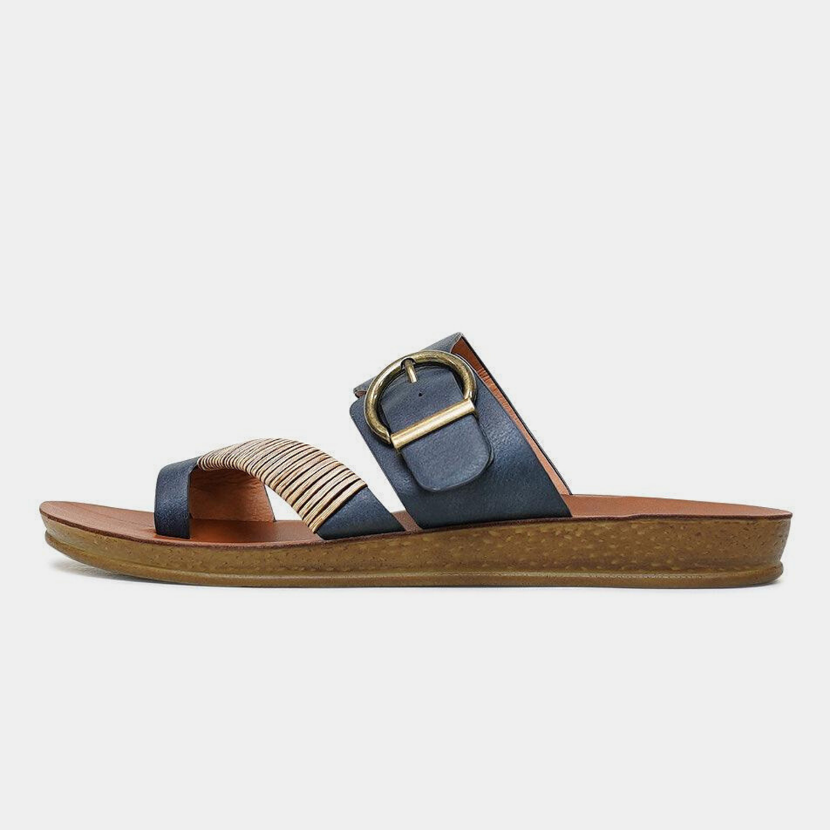 Bria Navy Sandals - LOS CABOS | Shouz