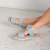 Atha Denim Leather Sandals