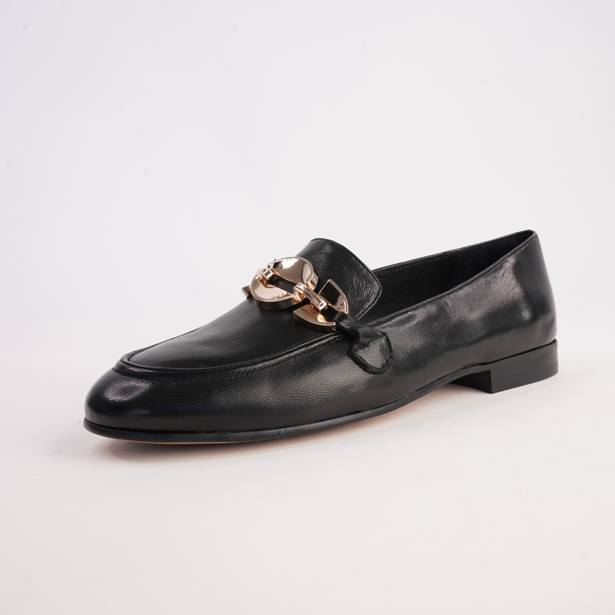 Ilysa Black Polish Leather Loafers - DJANGO AND JULIETTE | Shouz