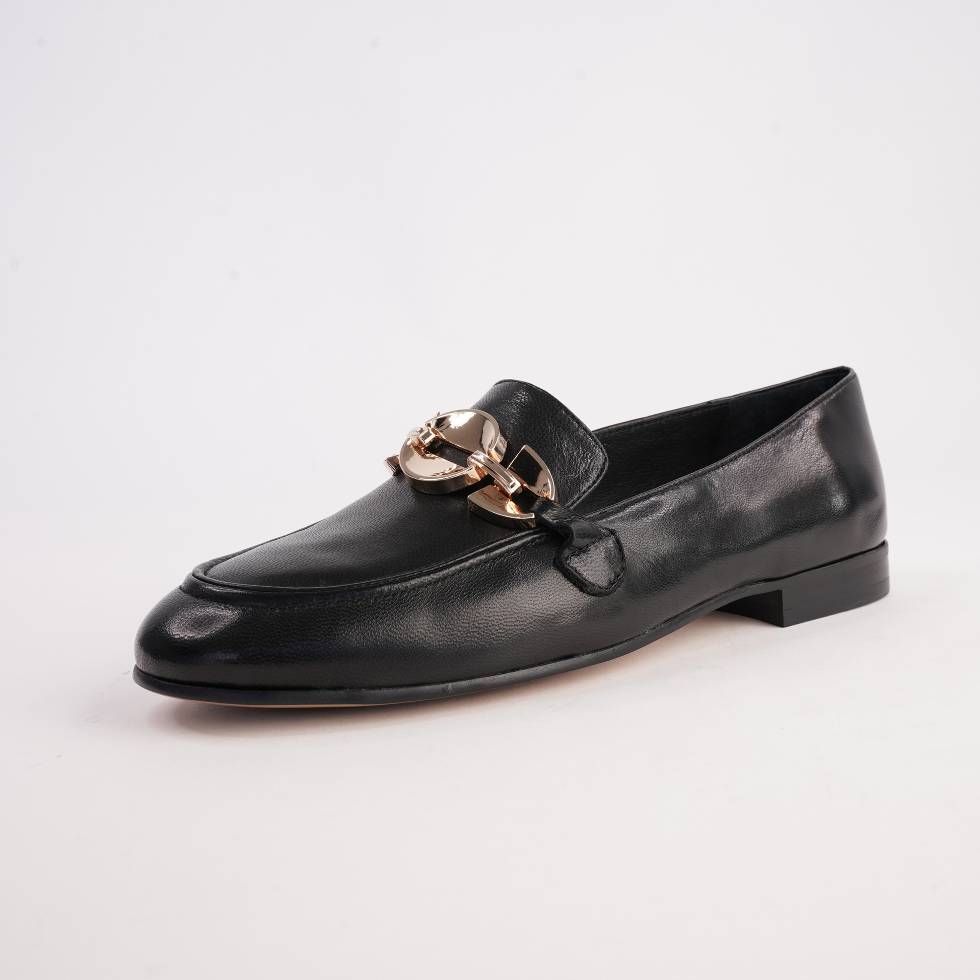 Ilysa Black Polish Leather Loafers - DJANGO AND JULIETTE | Shouz