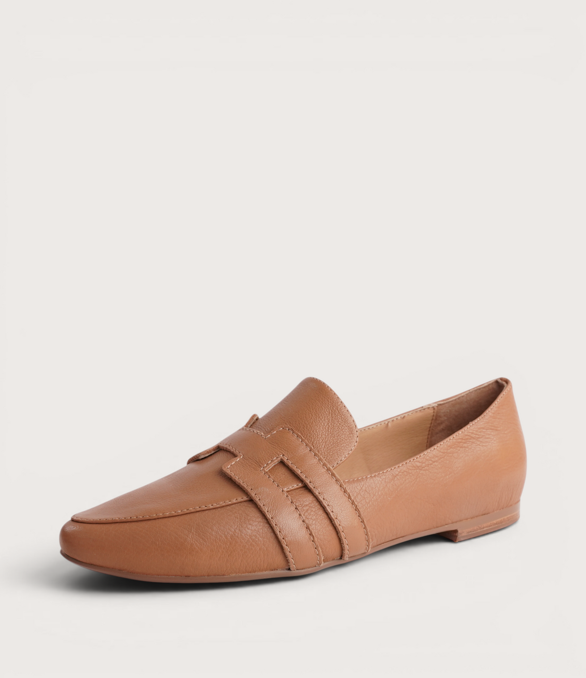Salti Dark Tan Leather Loafers