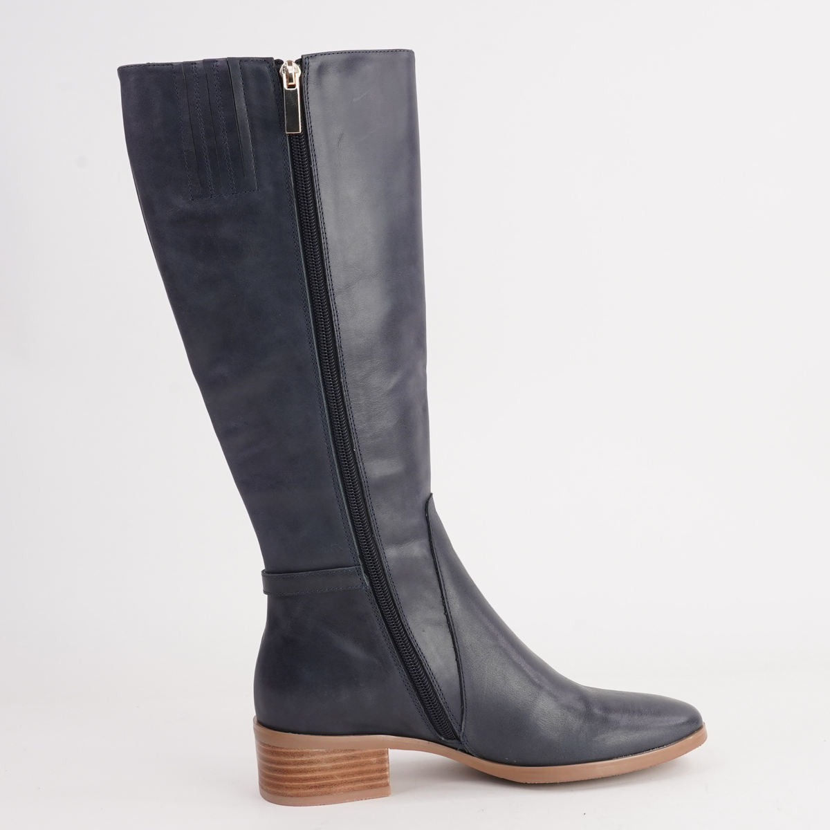 Tenrey New Navy Leather Boots - DJANGO AND JULIETTE | Shouz