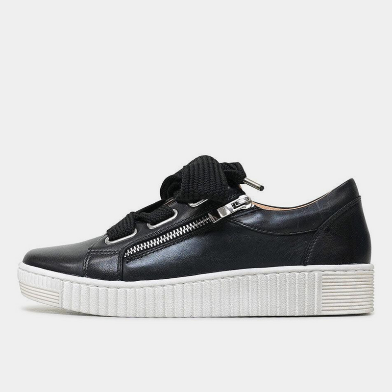 Jovi Black Leather Sneakers