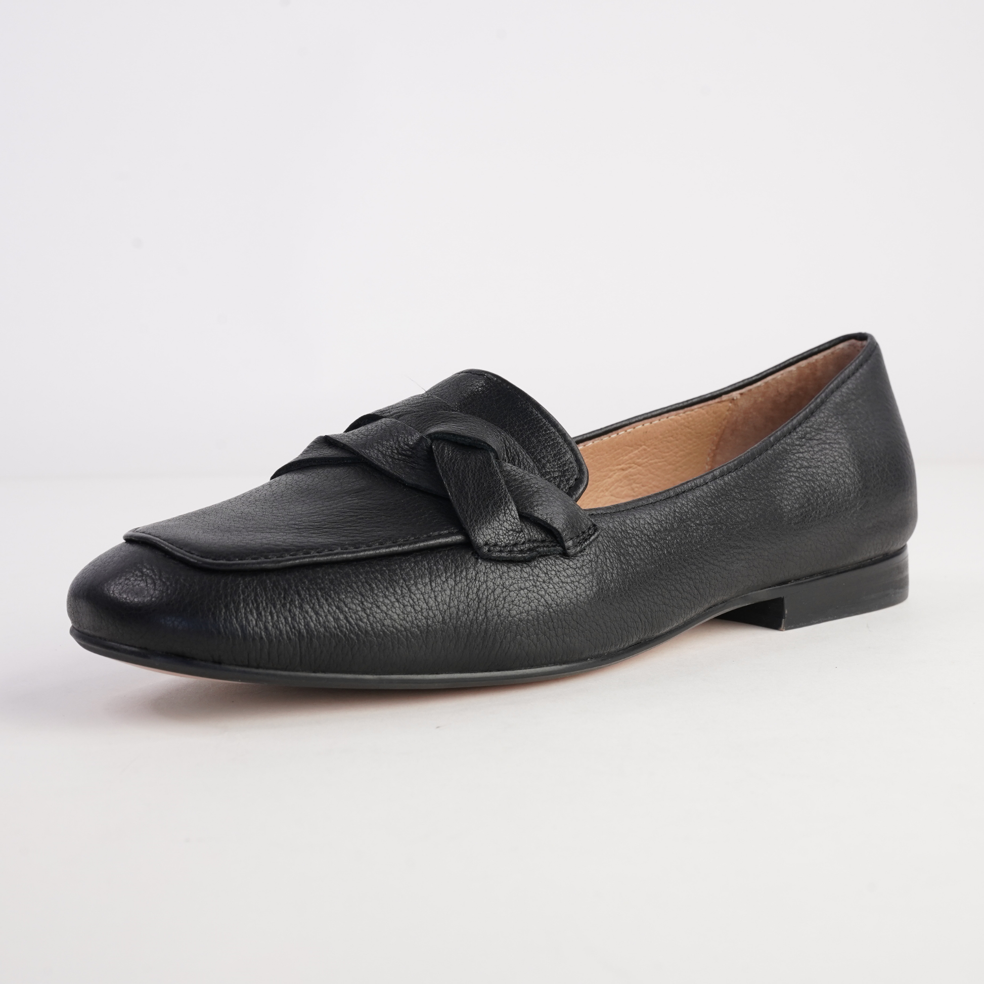 Marcee Black Leather Flats - TOP END | Shouz