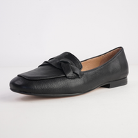 Marcee Black Leather Flats - TOP END | Shouz