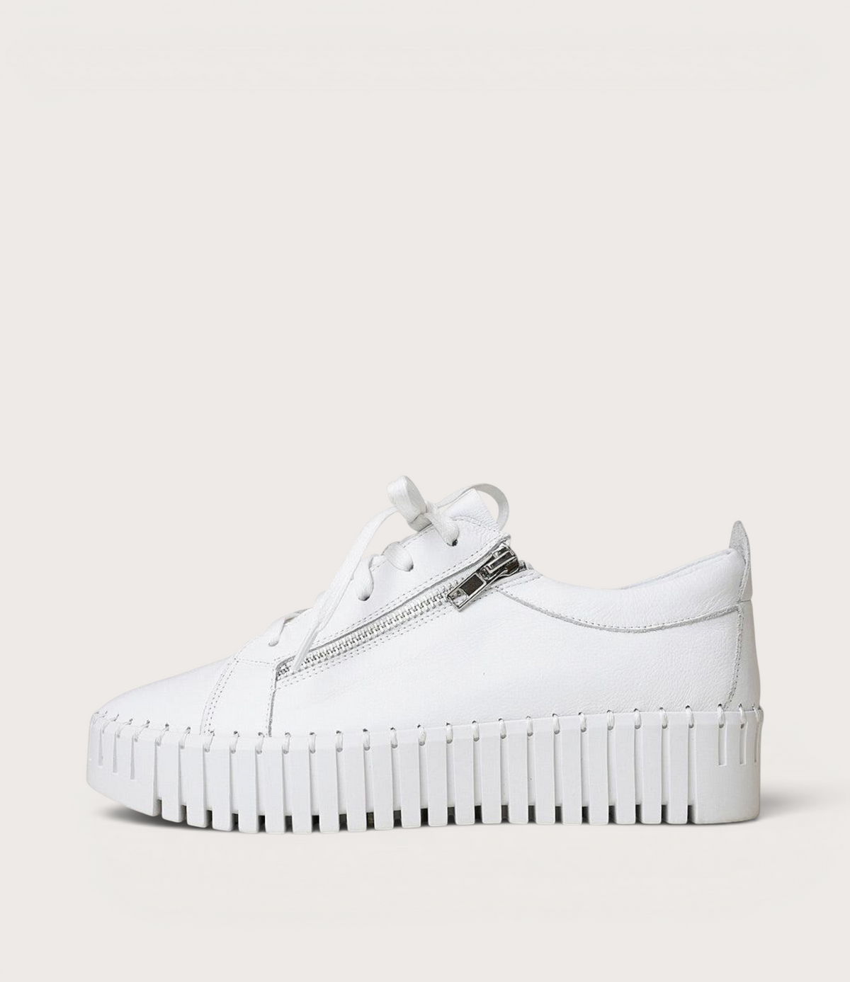 Bump White Leather Sneakers