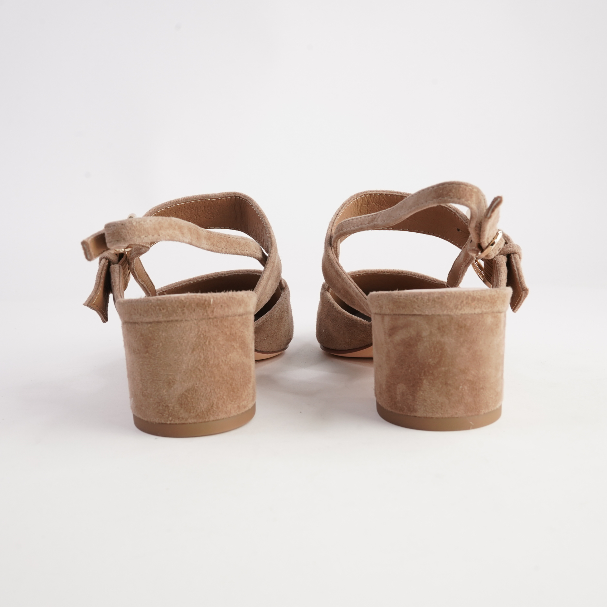 Asten Light Choc Suede Heels - TOP END | Shouz