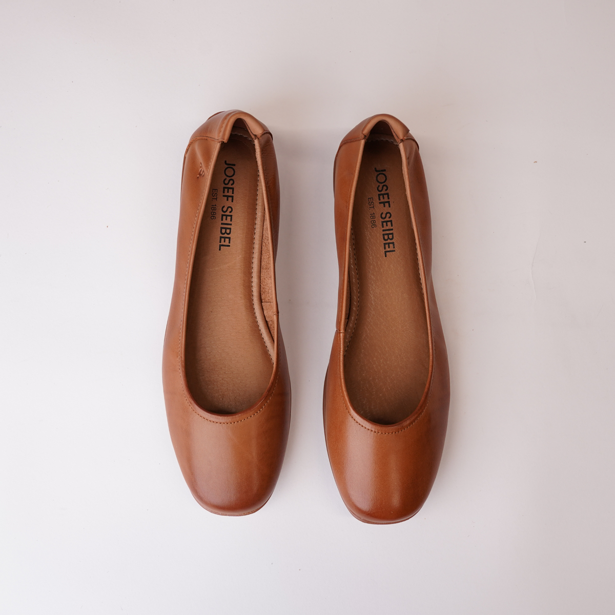 Fenja 01 Camel Leather Ballet Flats - JOSEF SEIBEL | Shouz
