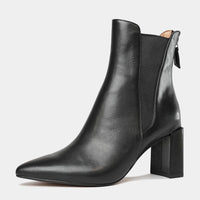 Beacon Black Leather Ankle Boots