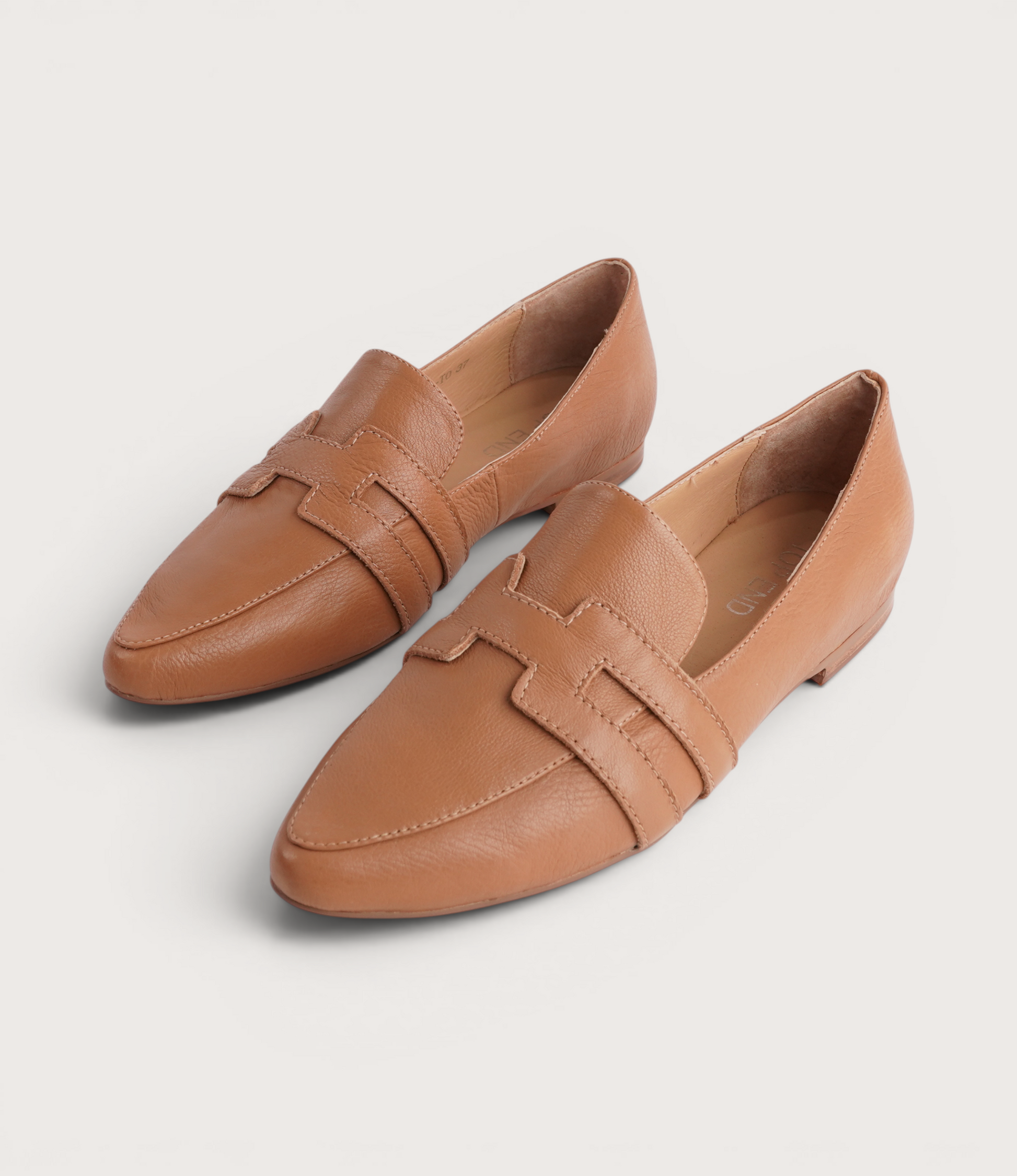 Salti Dark Tan Leather Loafers