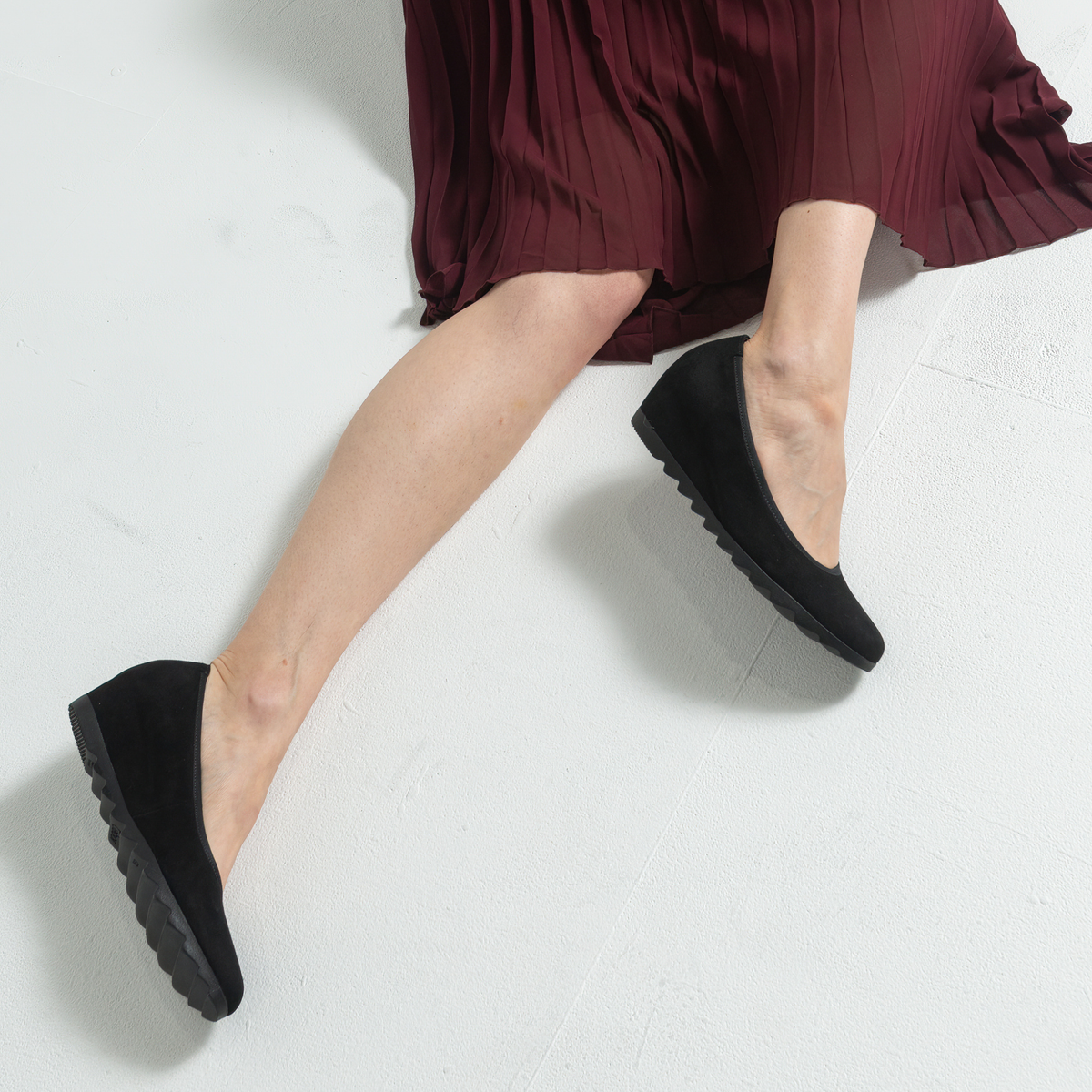 Gail Black Suede Leather Heels