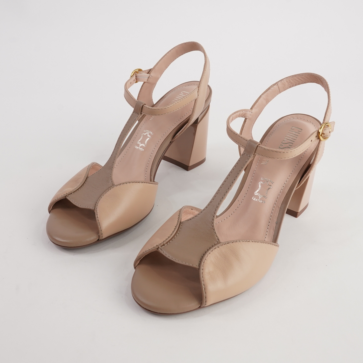 Brooke Natural/ Warm Taupe Leather Heels