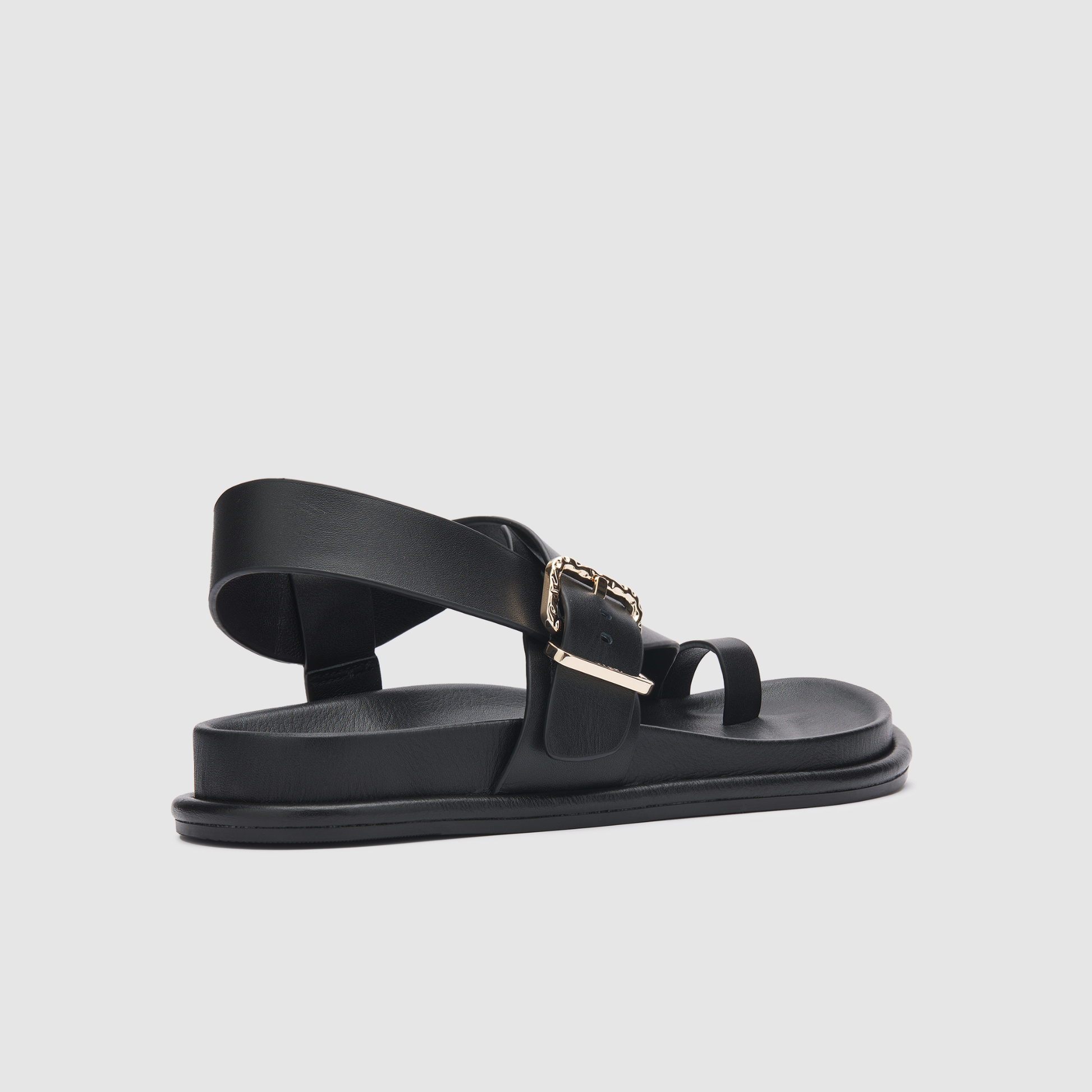 Astro Black Leather Sandals
