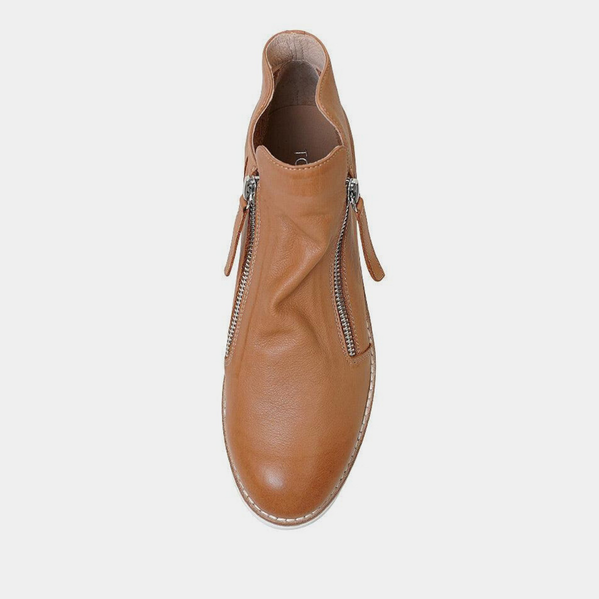 Ohmy Dark Tan Leather Ankle Boots - TOP END | Shouz