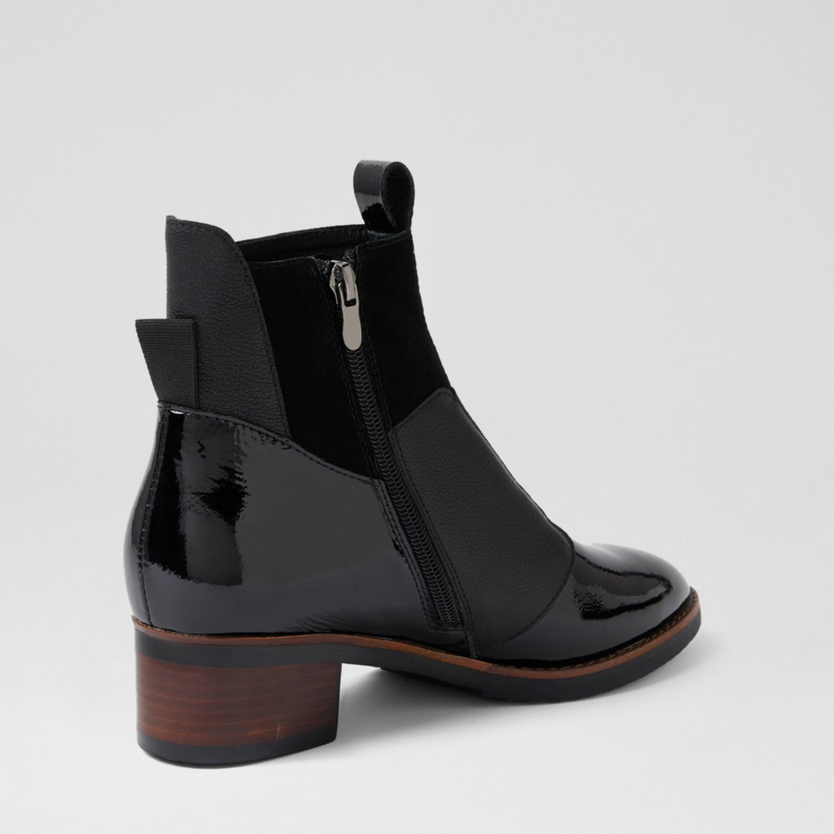 Traigs Black Mix Leather Ankle Boots - DJANGO AND JULIETTE | Shouz