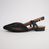 Amelia Black Leather Flats
