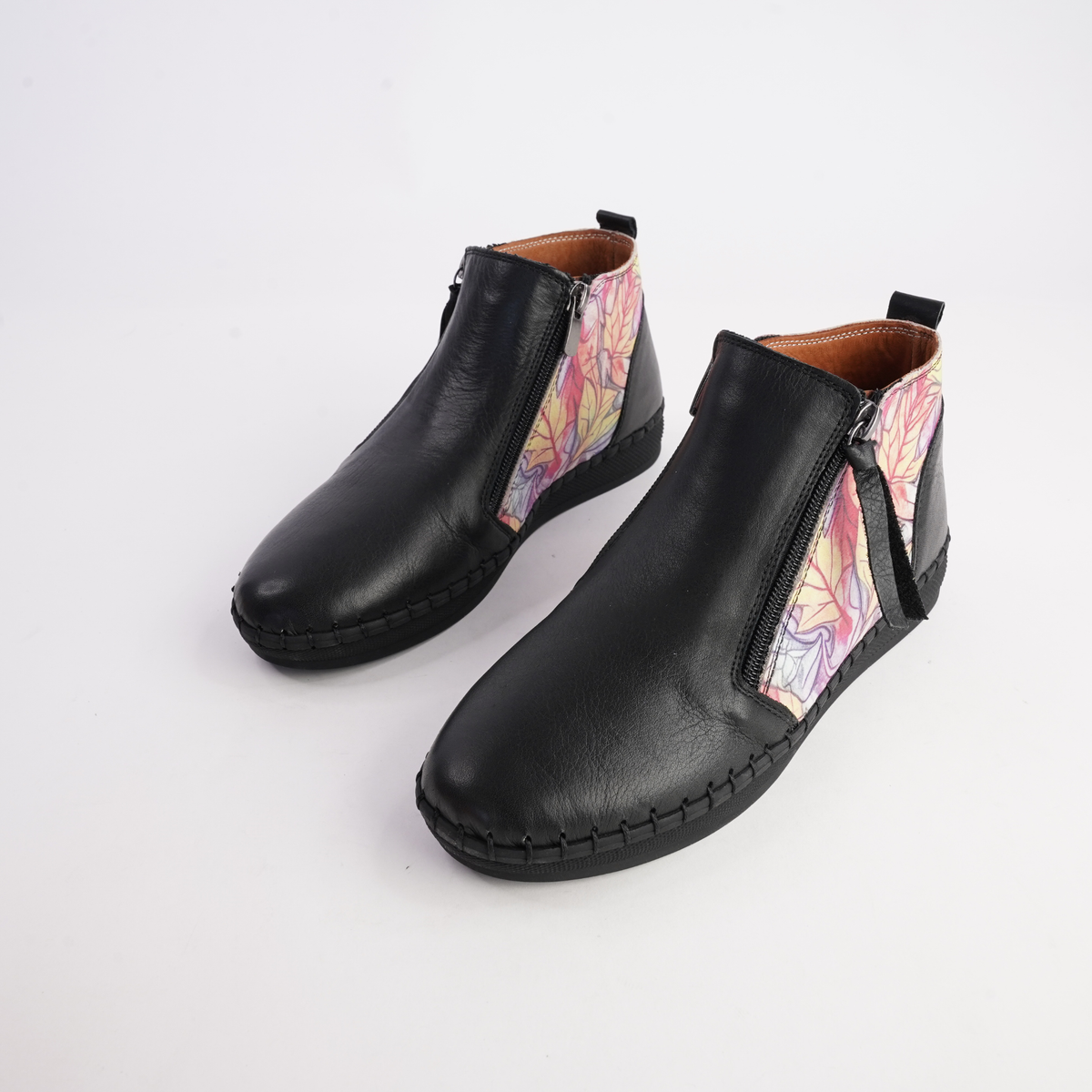 Regan Black Fall Leather Ankle Boots - SALA | Shouz