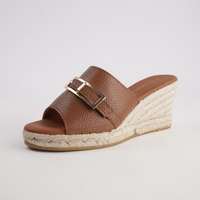 Zara Doya Roble Leather Espadrille Wedges
