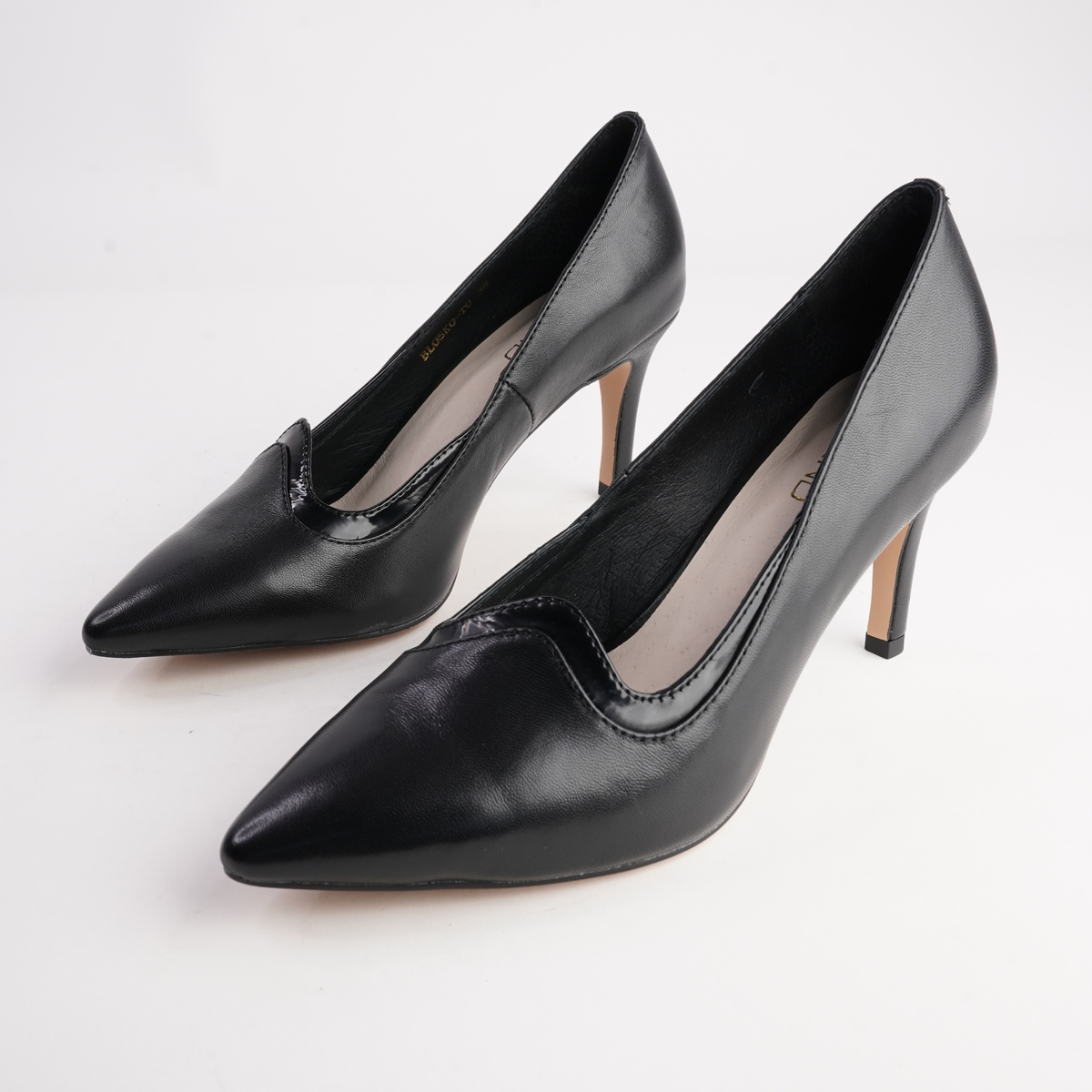 Blosko Black Leather/ Patent Heels - TOP END | Shouz